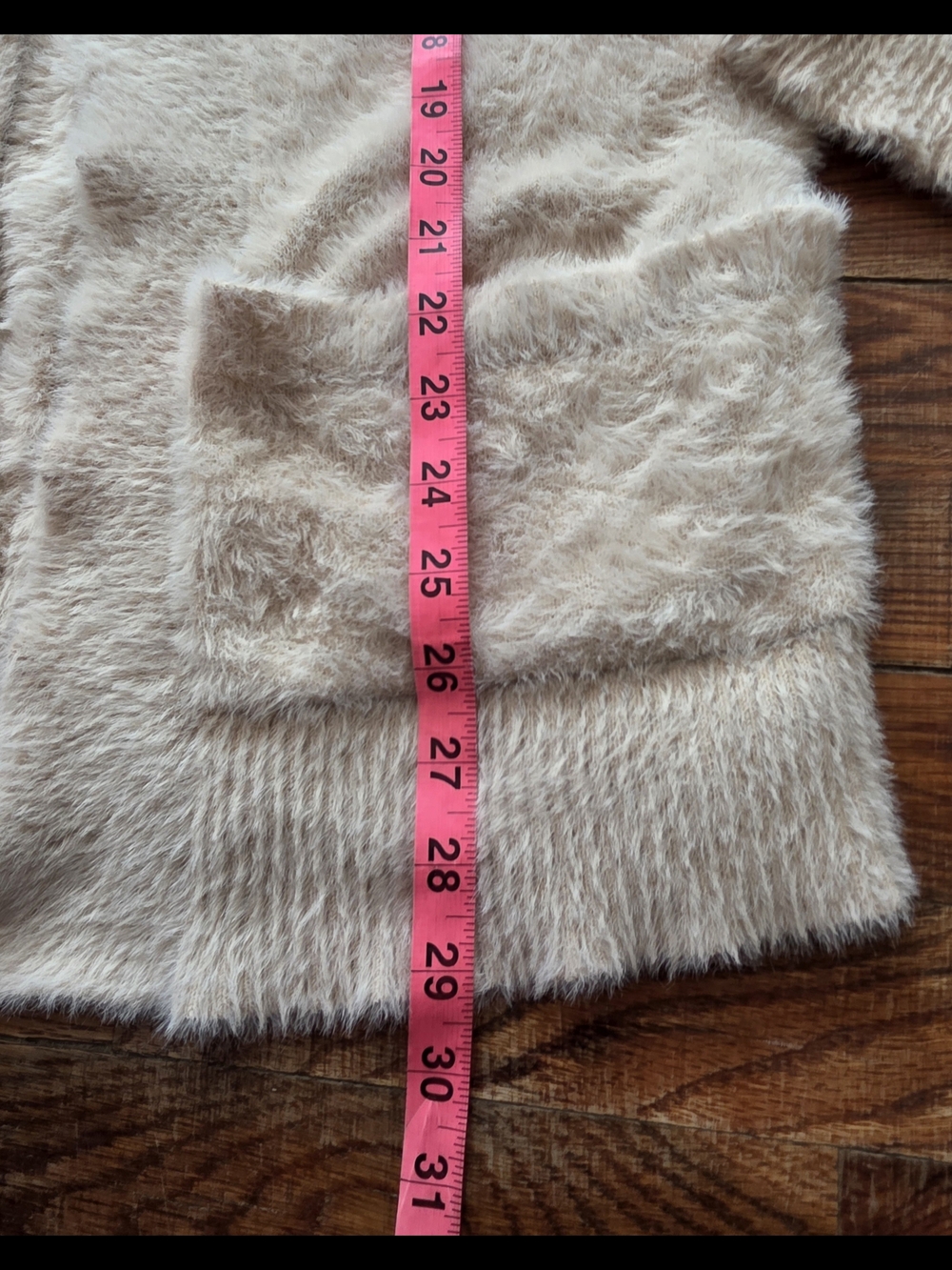 Rielle Soft Fuzzy Open-Front Cardigan Blush Color - Picture 6 of 6